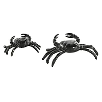 Black Aluminum Metal Crab Sculptures, 2ct.