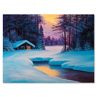 Designart - Old Cabin In Winter Forest II
