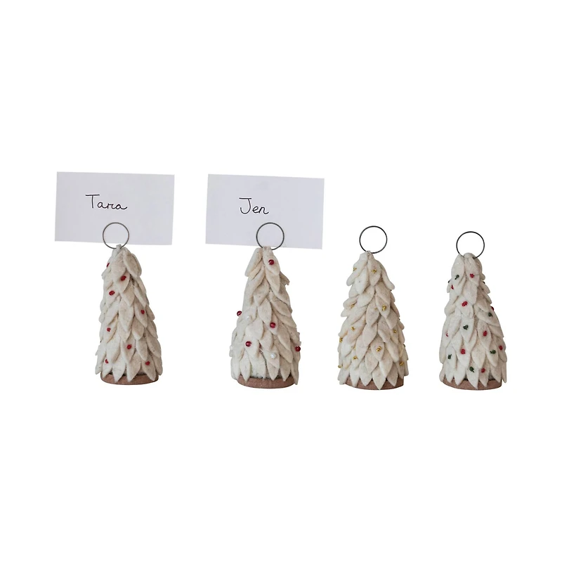 Hello Honey® Felt Wool Christmas Tree Place Card & Photo Holder Set