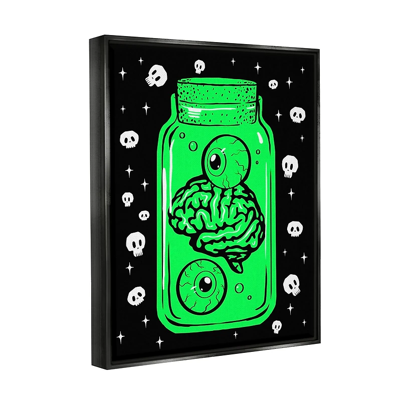 Stupell Industries Spooky Specimen Jar Framed Floater Canvas Wall Art