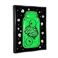Stupell Industries Spooky Specimen Jar Framed Floater Canvas Wall Art
