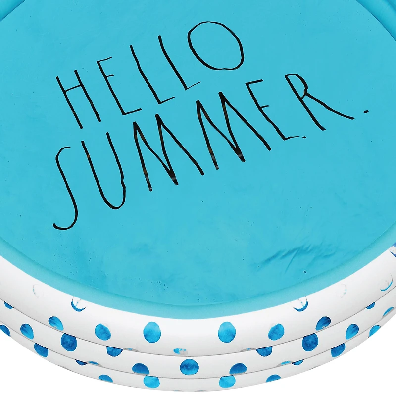 Rae Dunn 4ft. Hello Summer Aqua Polka Dots Mini Pool