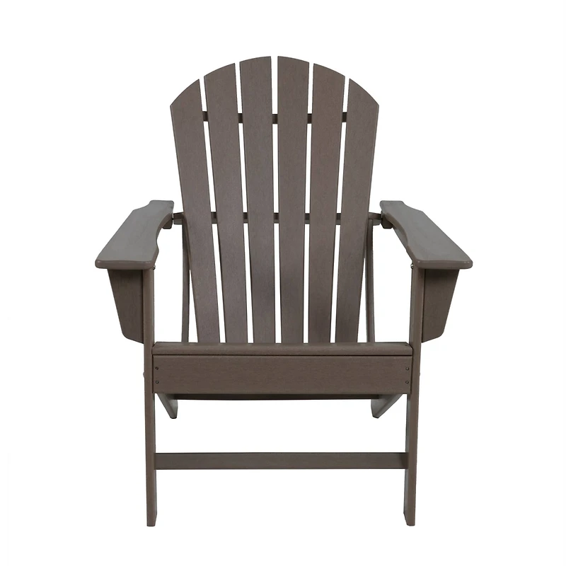 38" Brown Resin Indoor Outdoor Adirondack Chair