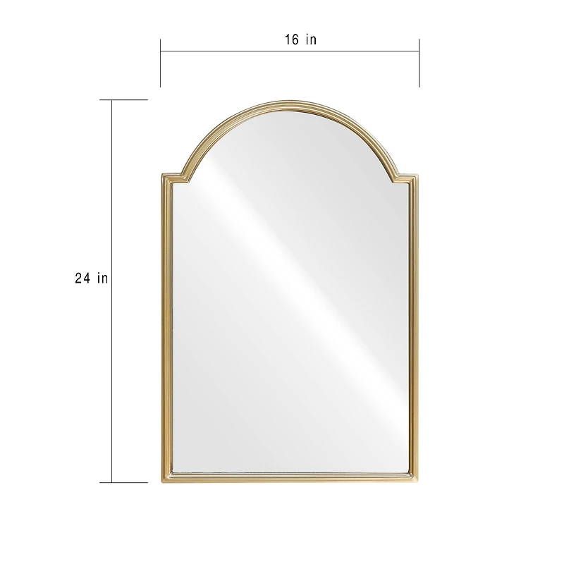 16" x 24" Scalloped Arch Wall Mirror in Gold Metal Frame by Ashland®