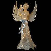 53" Pre-Lit LED Champagne Gold Praying Angel