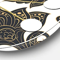 Designart 'Retro Indian Floral Batik I Mid-Century Modern Wall Clock