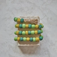 Hello Honey® 6ft. Green Handmade Wool Felt Balls with Jute Tassels Garland