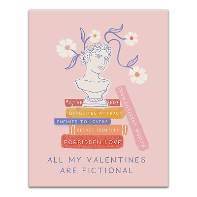 14" My Valentines are Fictional Canvas Wall Art