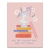 14" My Valentines are Fictional Canvas Wall Art