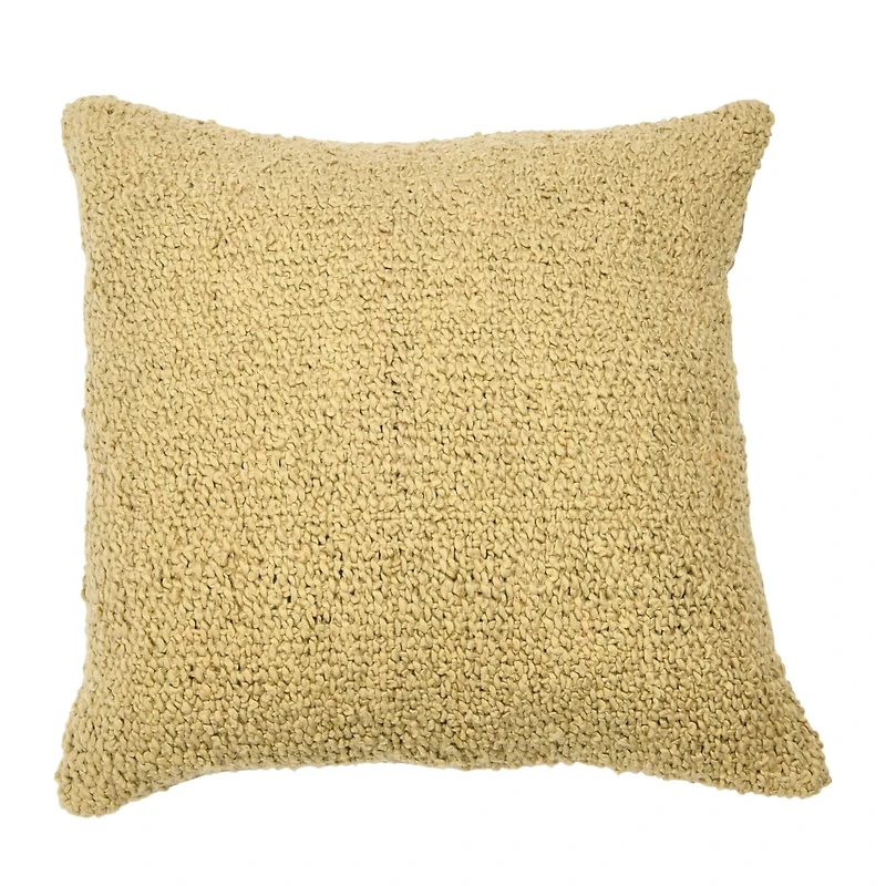 Hello Honey® 20'' Brown Square Boucle Cotton Pillow Cover