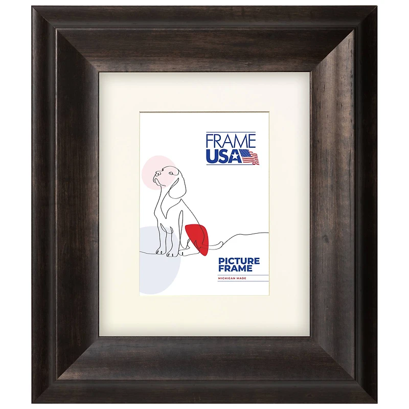 Frame USA Verona Wide Espresso Single Image Picture Frame with Mat