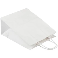 JAM Paper Medium White Kraft Solid Gift Bags, 100ct.