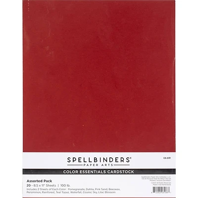 Spellbinders® Color Essentials Assorted 8.5" x 11" Cardstock, 20 Sheets