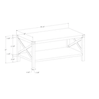 White Oak & Bronze Metal X Rustic Wood Coffee Table
