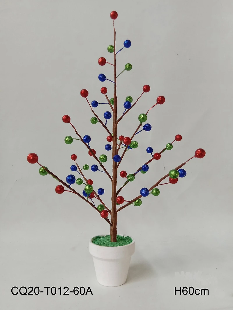 2ft. Unlit Glittered Ball Ornament Artificial Christmas Tree