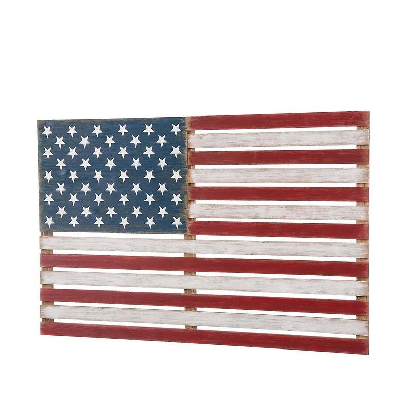 Glitzhome® Wooden American Flag Hanging Wall Decor