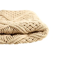 18" Bohemian Cross Woven Macramé Pillow Cover