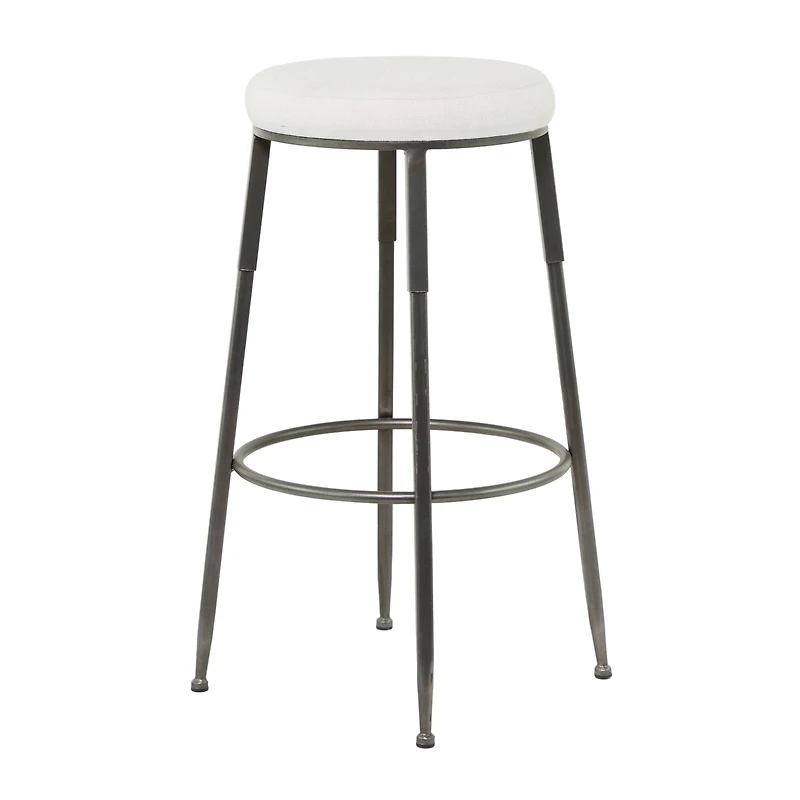 30" Gray Metal Industrial Counter Stool