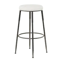 30" Gray Metal Industrial Counter Stool