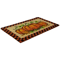 Orange & Black Checkered Fall Harvest Pumpkin Doormat
