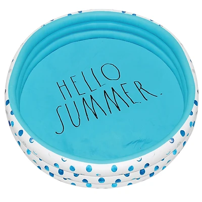 Rae Dunn 4ft. Hello Summer Aqua Polka Dots Mini Pool