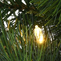 5ft. Pre-Lit Buzzard Pine Artificial Christmas Tree in Woven Planter, Warm White LED Lights