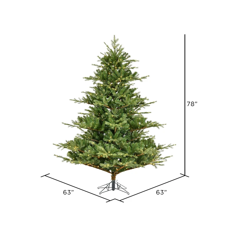 6.5ft. Pre-Lit Sherwood Fir Artificial Christmas Tree, Warm White LED Lights