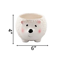 Flora Bunda® 6" Hedgehog Ceramic Planter