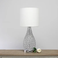 Elegant Designs Crystal & Chrome Decorative Table Lamp