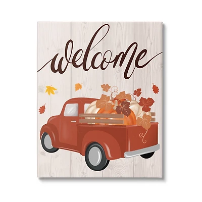 Stupell Industries Welcome Country Pumpkin Truck Canvas Wall Art