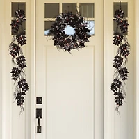 Glitzhome® Lighted Halloween Bat Garland & Wreath Set