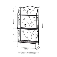 Glitzhome® 3-Tier Black Metal Plant Stand