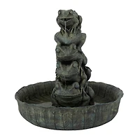 Green Resin Rustic Fountain, 19" x 20" x 19"