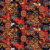 Sykel Firefighter Abstract Cotton Fabric