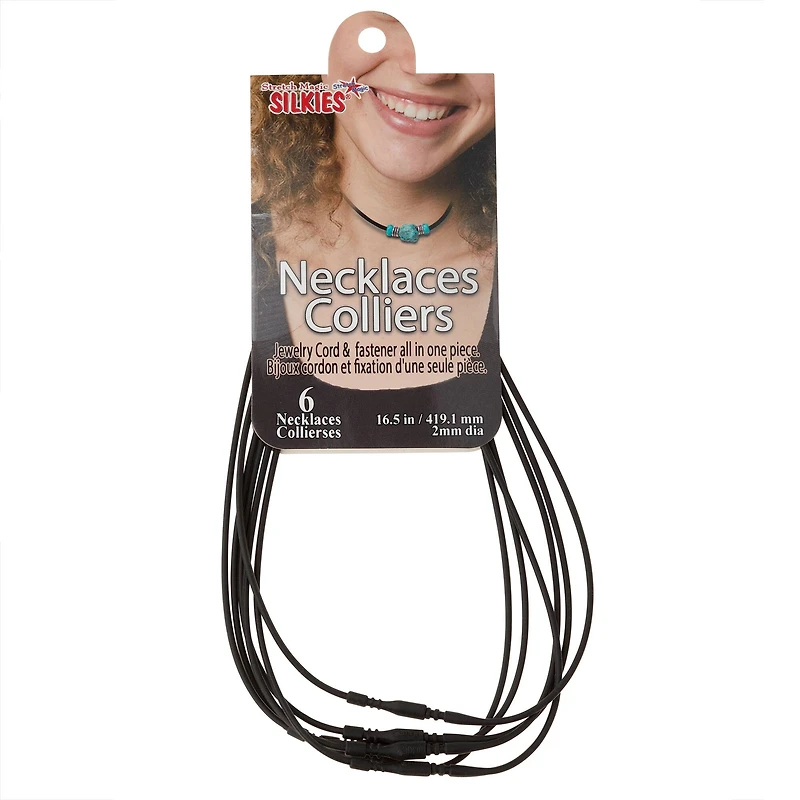 6 Packs: 6 ct. (36 total) Black Stretch Magic Silkies™ Necklaces