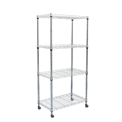 Mind Reader Adjustable 4-Tier Metal Storage Rack with Wheels