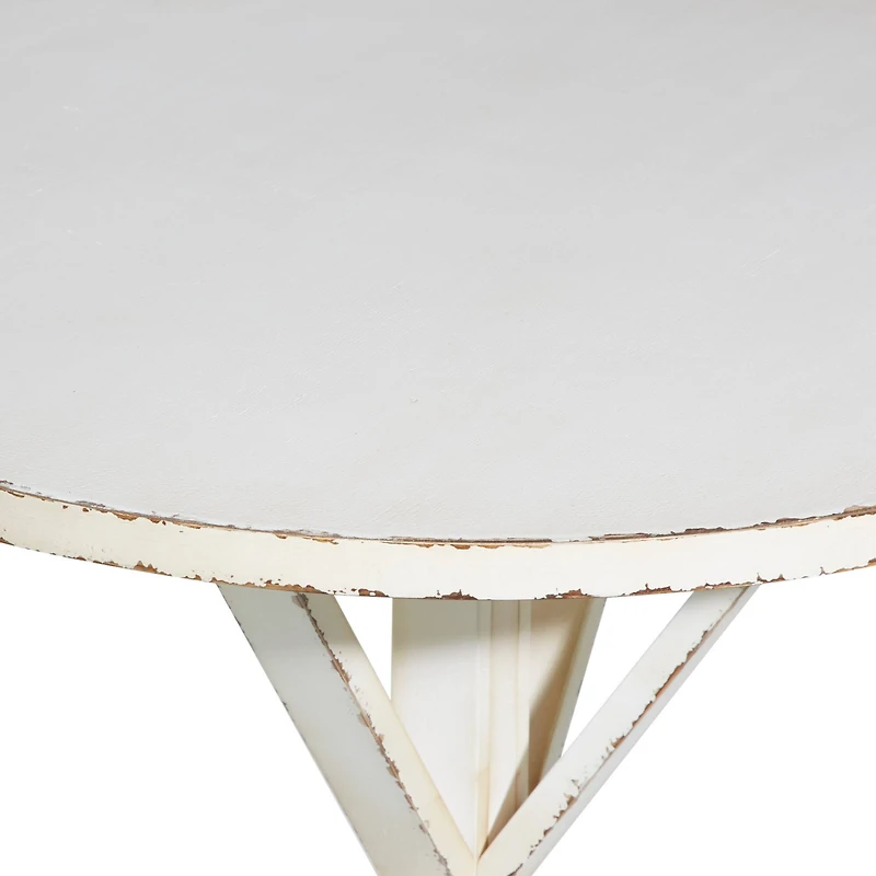 31" White Wood Farmhouse Accent Table