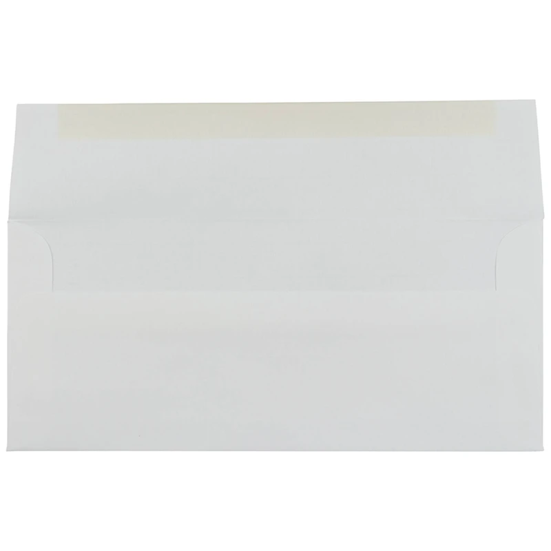 JAM Paper 4.12" x 9.5" Bright White Laid Strathmore Business Envelopes, 50ct.