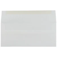 JAM Paper 4.12" x 9.5" Bright White Laid Strathmore Business Envelopes, 50ct.