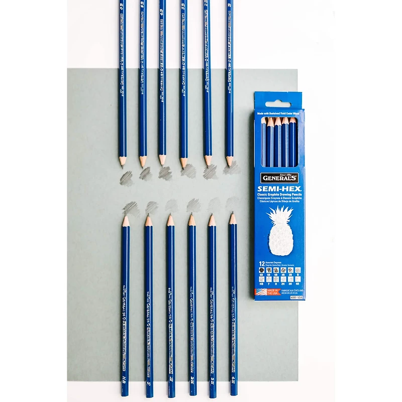 General's® Semi-Hex® Classic Graphite Drawing 12 Pencil Set