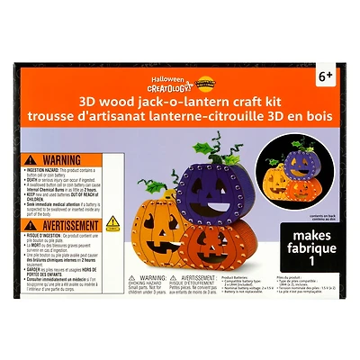 3D Wood Jack-o'-Lantern Craft Kit by Creatology™