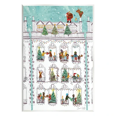 Stupell Industries Santa Claus Gifts City Rooftop Wall Plaque Art