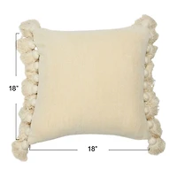 Hello Honey® Cream Chenille Throw Pillow with Tassels