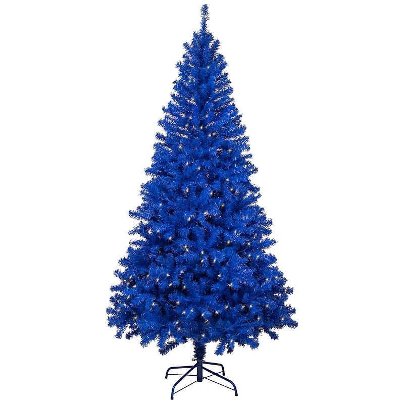7ft. Pre-Lit Royal Blue Pine Artificial Christmas Tree, Clear Lights