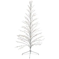 6ft. Pre-Lit White Cascade Twig Artificial Christmas Tree, Clear Lights