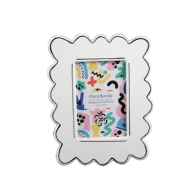 Flora Bunda® 4" x 6" Sand White Wavey with Sideline Ceramic Frame