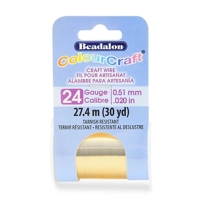 Beadalon® ColourCraft® 24 Gauge Silver Plated Gold Color Wire