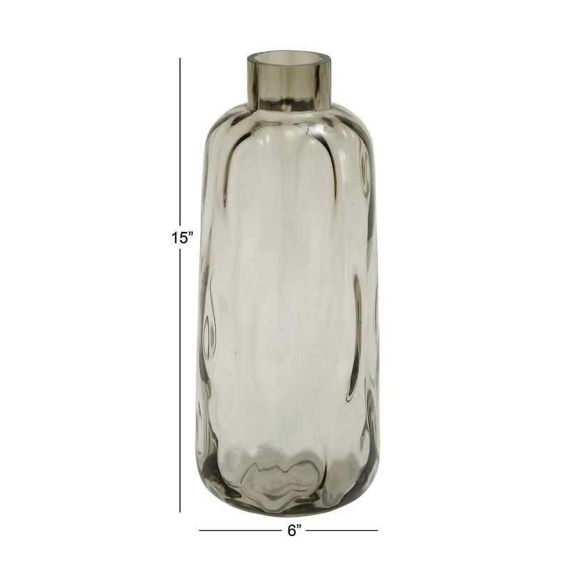 15" Gray Coastal Glass Vase