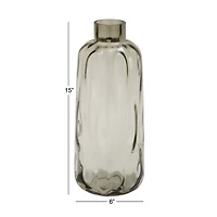 15" Gray Coastal Glass Vase