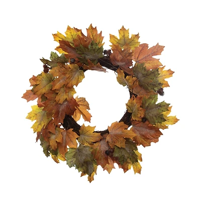 Hello Honey® 24" Multicolor Faux Maple Leaf Wreath